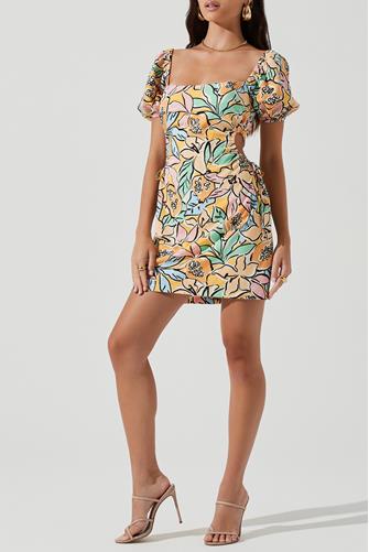 Tropical Papaya Talula Multi Floral Mini Dress TROPICAL PAPAYA