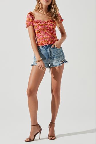 Helena Top PINK MULTI FLORAL