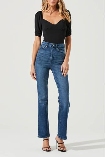 Sweetheart Puff Sleeve Bodysuit BLACK