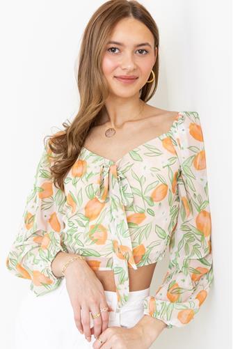 Lemon Garden Ribbon Top MULTI