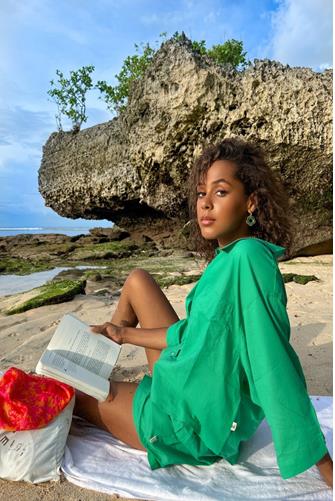 Biarritz Poplin Shirt in Tropical Green TROPICAL GREEN