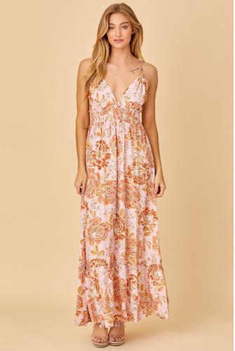 Floral Print Maxi Dress BLUSH