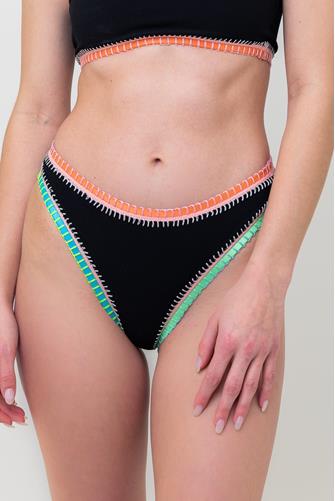 Ribbed Black Pearly Bikini Bottom BLACK PEARL
