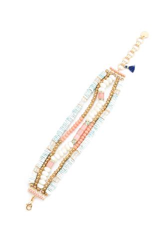 Color Multistrand Beaded Bracelet BLUE