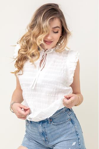 Hearts a Flutter Top OPTIC WHITE