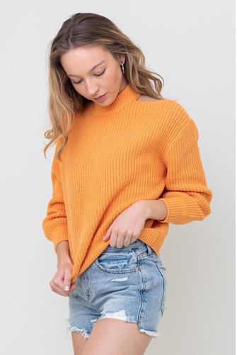 Cold Shoulder Sweater CREAMSICLE