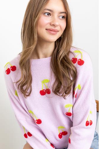 Cherry You Up Sweater Top LAVENDER