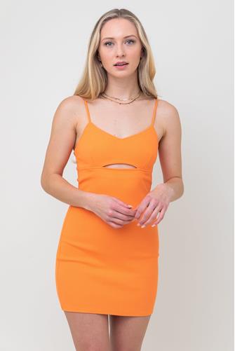 Out Late Bodycon Mini Dress TANGERINE