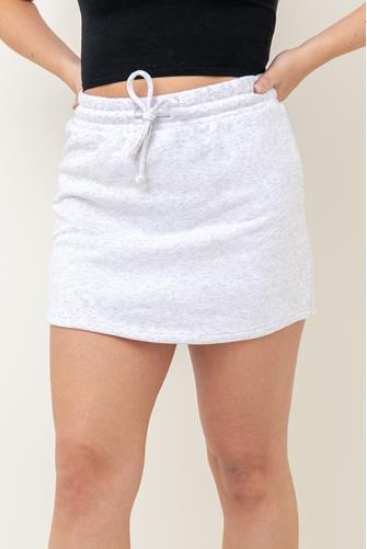 To The Max Terry Pull On Skirt OPTIC HEATHER