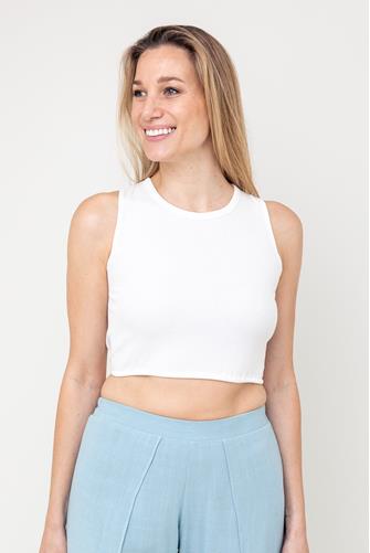 Tie Waist Sleeveless Top IVORY