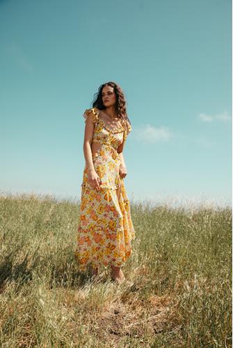 Clara Ankle Cut Out Dress LUCIA FLORAL PRINT