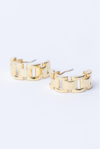 Wrist Watch Hoop Earrings GOLD
