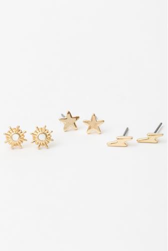 Celestial Stud Earrings Set GOLD