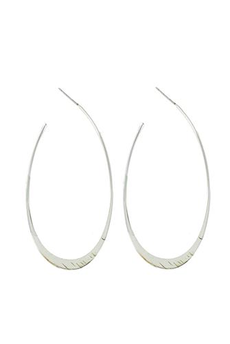 Silver Oval Hoop Earrings SILVER