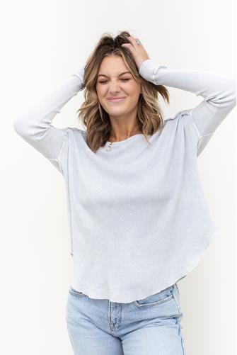 Boat Neck Thermal Top LT GREY