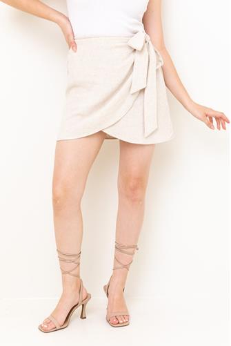 Linen Wrap Skirt NATURAL