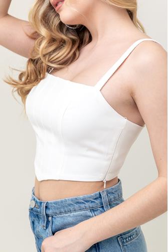 Corset Thin Strap Tank Top IVORY
