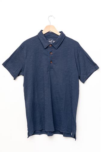 South Bay Lightweight Slub Polo Shirt MIDNIGHT NAVY