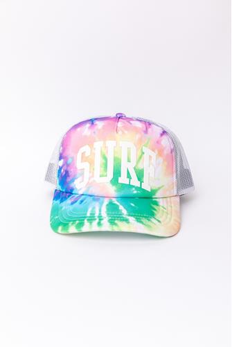 Surf Tie Dye Foam Trucker Hat WHITE MULTI