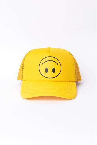 Upside Down Smiley Foam Trucker Hat YELLOW