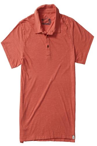 South Bay Lightweight Slub Polo Shirt TERRACOTTA