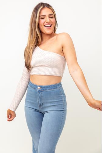 Textured One Shoulder Top OAT