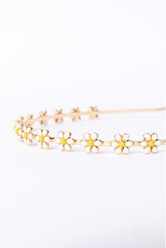 Flower Power Headband WHITE/YELLOW