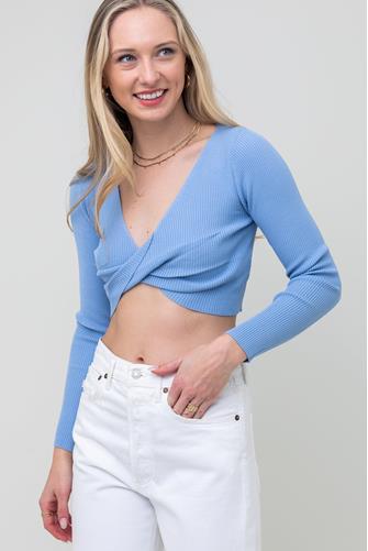 Laura Knit Twist Top BLUE