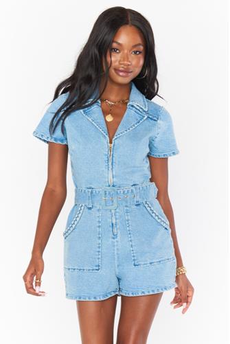 Outlaw Denim Romper TIDE
