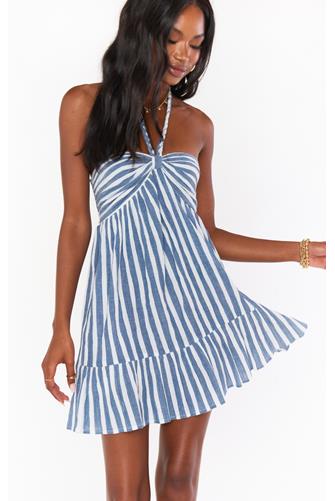Johanna Stripe Mini Dress SEA STRIPE