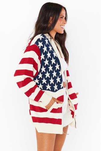 Zippy Flag Cardigan AMERICA KNIT