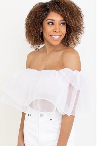 Rossella Ruffle Top WHITE