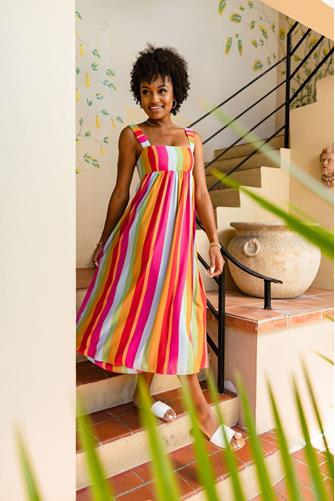 Fling Midi Dress GETAWAY STRIPE