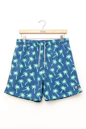 Palm Tree Swim Trunk NAVY SPRING GREEN