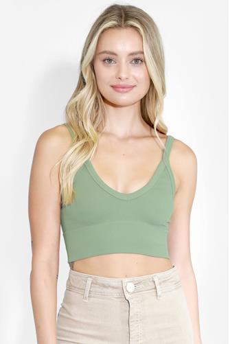 Ribbed V-Neck Bra Top BASIL