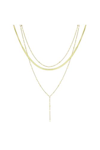 Gold Layered Y Necklace GOLD