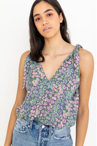 Bare It All Bodysuit Top CHAMBRAY COMBO