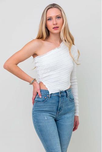 Jasmine One Shoulder Top WHITE