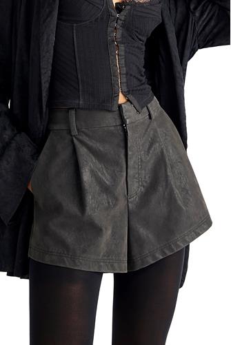 Roma Vegan Suede Short BLACK