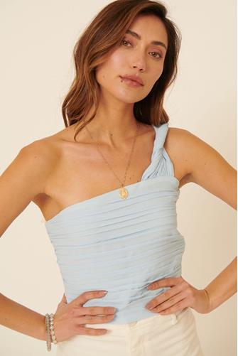 One Shoulder Top POWDER BLUE
