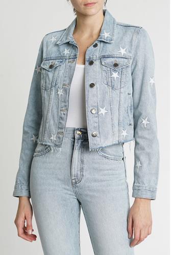 Star Embroidery Jacket LIGHT DENIM