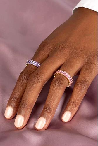Sapphire Pink Eternity Band Ring SAPPHIRE PINK