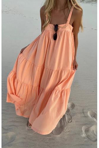 Peachy Sunset Midi Dress PEACHY
