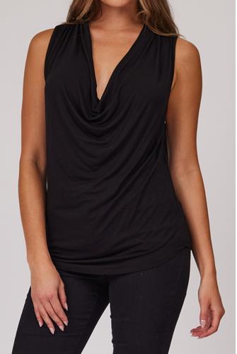 Cheers Draped Tank Top BLACK