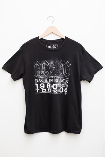 AC/DC Back In Black 1980 Tour Tee Shirt BLACK