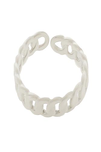 Adjustable Coated Enamel Chain Ring WHITE