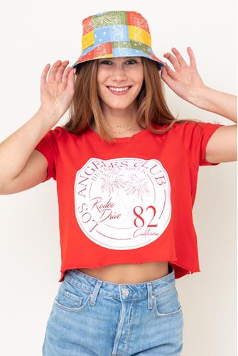 LA Rodeo Drive Crop Tee Shirt RED