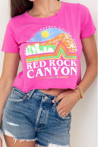Red Rock Canyon Crop T-Shirt PINK