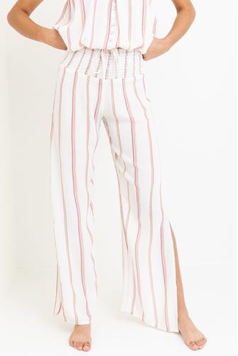 Stripe Split Leg Pant NATURAL STRIPE