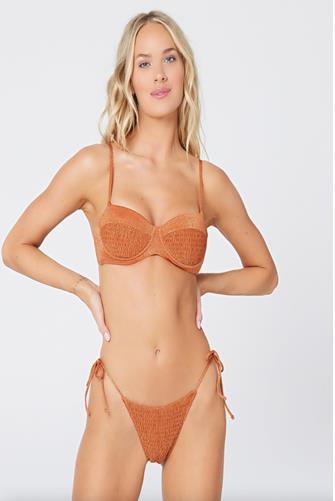 Amber Shimmer Marley Bikini Top ORANGE